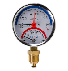 Термоманометр радиальный Экомера МД-04 80 мм 10 бар 160 °C G1/4-G1/2 МД0480G1МПа160РИ