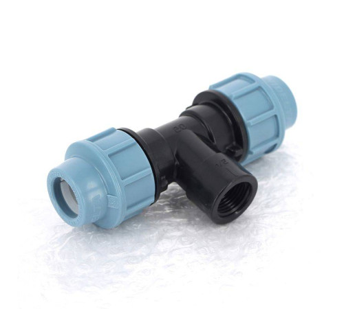 Тройник обжимной с внутренней резьбой Unidelta 20х1/2 для ПНД 1007020002