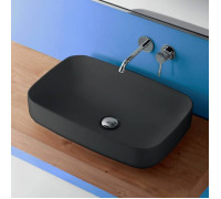 Раковина накладная Kerasan Tribeca 60х38 см без отверстия черный матовый 514131