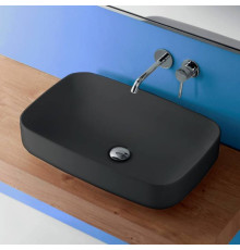Раковина накладная Kerasan Tribeca 60х38 см без отверстия черный матовый 514131