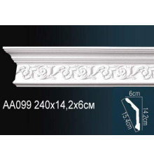 Карниз потолочный полиуретановый Perfect AA099 с рисунком 190x190x2400 мм AA099