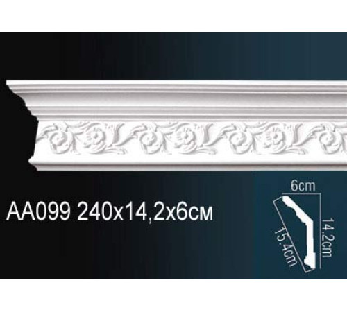 Карниз потолочный полиуретановый Perfect AA099 с рисунком 190x190x2400 мм AA099