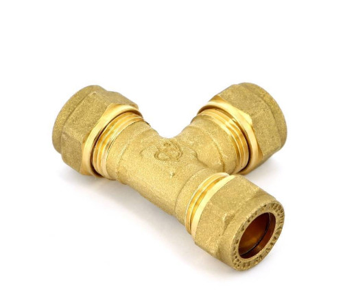 Тройник обжимной латунный Tiemme 12 мм 1000050