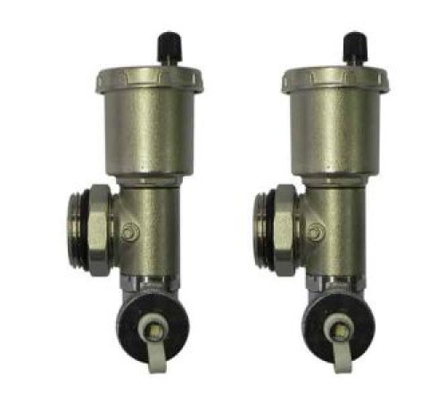 Комплект концевых тройников для коллектора Gekon с автоматическим воздухоотводчиком и сливным краном GK 7591