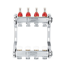Комплект коллекторов Hoobs из нержавеющей стали с расходомерами 1 x 3/4 2 выхода HB-INCRK-804502