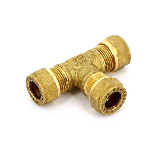 Тройник обжимной латунный Tiemme 10 мм 1000061