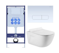 Комплект инсталляции с унитазом AQUATEK ДИВА-013 4в1 (рама INS-0000012, клавиша KDI-0000013, унитаз AQ2012-00) ДИВА-013 4в1