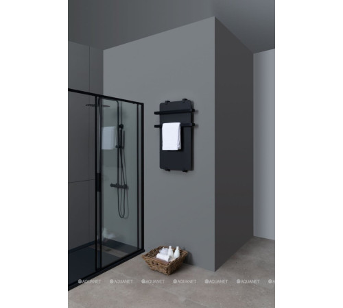 Полотенцесушитель водяной Allen Brau INFINITY 800х440 мм черный матовый с рейлингом 2.0 черный браш 00325636