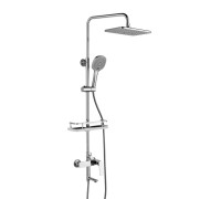 Душевая система Rossinka Silvermix RS27-46 с изливом и верхней лейкой Тропический дождь RS27-46