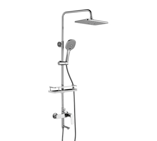 Душевая система Rossinka Silvermix RS27-46 с изливом и верхней лейкой Тропический дождь RS27-46