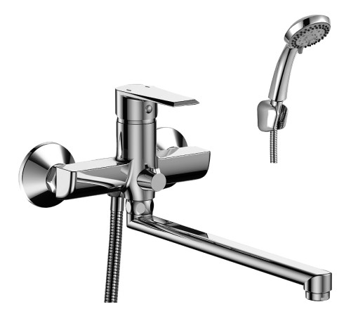 Смеситель для ванны Rossinka Silvermix RS28-33 с плоским изливом 350 мм хром RS28-33