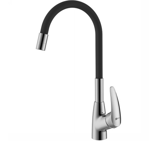 Смеситель для кухни Lemark Linara с гибким изливом хром/черный LM0415C-Black