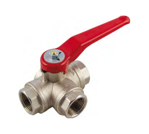 Кран шаровой трехходовой General Fittings 3996L L-тип 1/2 ВР 2950025