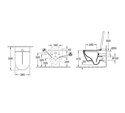 Унитаз-биде подвесной Villeroy & Boch ViClean-I100 с сиденьем CeramicPlus V0E100R1