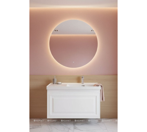 Тумба под раковину Aquanet Агата 90 1 ящик белый сатин 00345482