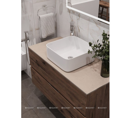 Столешница Aquanet Flat 100 с отверстием слева бежевая 00345786