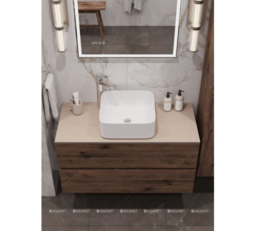 Столешница Aquanet Flat 100 с отверстием слева бежевая 00345786