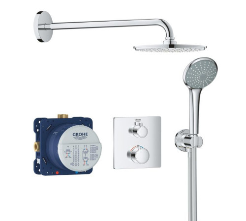 Душевой набор GROHE Grohtherm со встраиваемым термостатом и верхним душем 34734000