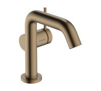 Смеситель для раковины hansgrohe Tecturis S 110 Fine CoolStart EcoSmart+ со сливным гарнитуром Push-Open шлифованная бронза 73320140