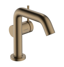 Смеситель для раковины hansgrohe Tecturis S 110 Fine CoolStart EcoSmart+ со сливным гарнитуром Push-Open шлифованная бронза 73320140