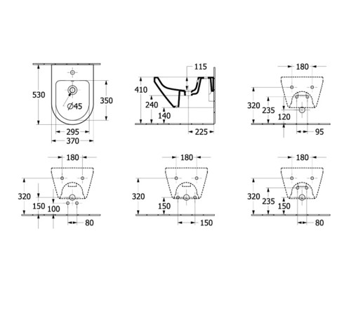 Биде подвесное Villeroy & Boch Architectura 37х53 см альпийский белый 74870001