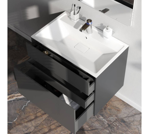 Тумба под раковину подвесная AM.PM Inspire V2.0 80 см 3 ящика графит матовый M50AFHX0803GM