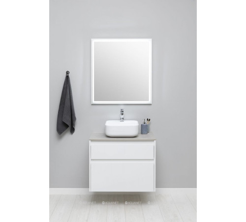 Тумба под раковину Aquanet Nova Lite 75 2 ящика белый глянец 00242272