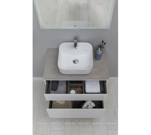 Тумба под раковину Aquanet Nova Lite 75 2 ящика белый глянец 00242272