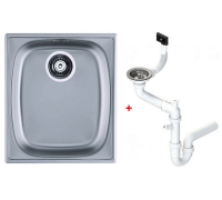 Мойка кухонная Alveus Basic 10 380х440х145 мм врезная с сифоном 1082195