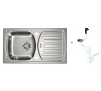 Мойка кухонная Alveus Basic 150 780х435х150 мм с сифоном 1136532