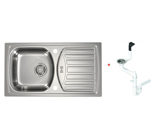 Мойка кухонная Alveus Basic 150 780х435х150 мм с сифоном 1136532