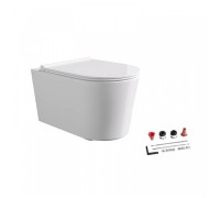 Унитаз подвесной Alice Ceramica Form 50х35 см безободковый с сиденьем микролифт 22300101SET