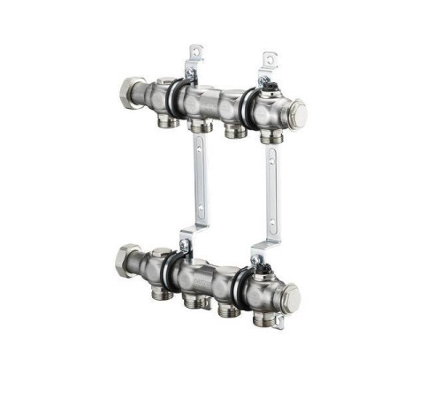 Распределительный коллектор Oventrop Multidis SH 4 контура 1 x 3/4 EK нержавеющая сталь 1407154