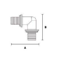 Угольник 90° General Fittings 2100 латунный 25x25 мм EFA212525B
