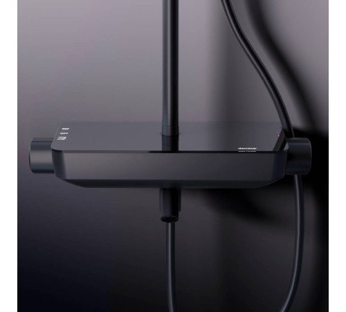 Душевая система Damixa Scandinavian Pure со смесителем-полкой черный матовый 936730300