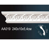 Карниз потолочный Perfect AA019 полиуретановый с орнаментом 97x60x2400 мм AA019