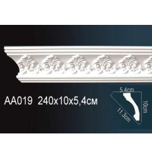 Карниз потолочный Perfect AA019 полиуретановый с орнаментом 97x60x2400 мм AA019