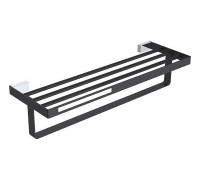 Полка для полотенец Boheme Q подвесная хром/черный 10947-CR-B