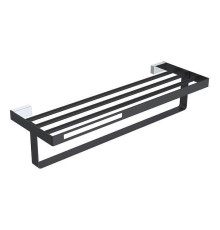 Полка для полотенец Boheme Q подвесная хром/черный 10947-CR-B