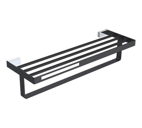 Полка для полотенец Boheme Q подвесная хром/черный 10947-CR-B