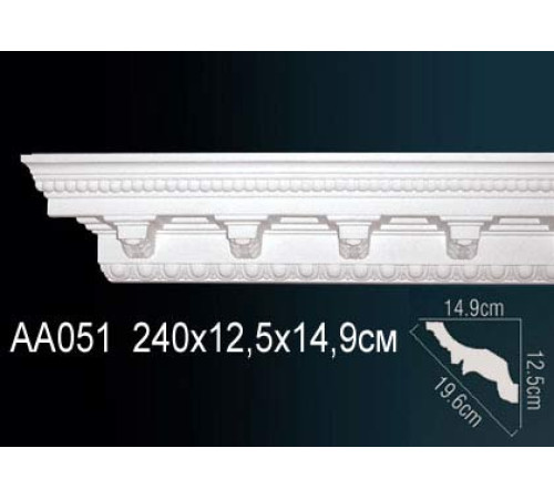 Карниз потолочный Perfect AA051 полиуретановый с рисунком AA051