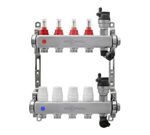 Блок коллекторный Kromwell 1 из нержавеющей стали с расходомерами 4 выхода 3/4 EK KW.SM6000645