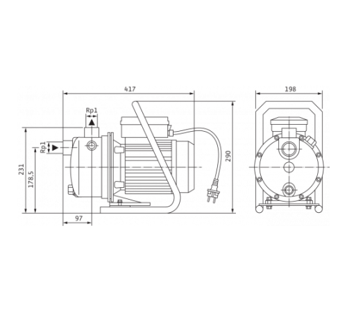 Насос поверхностный центробежный Wilo WJ-204-EM 4144401