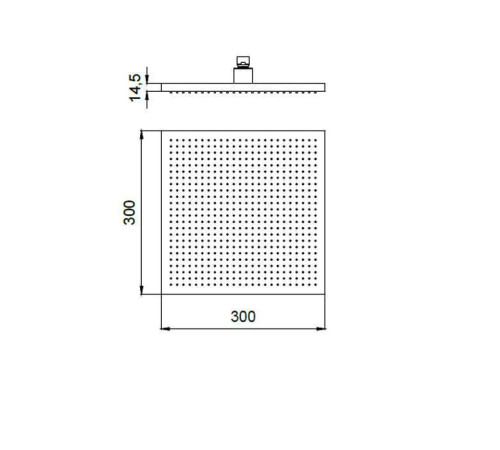 Душ верхний Almar Velvet 300х300 мм без держателя Velvet Rain E044278.MS