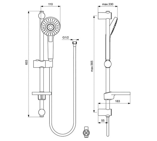 Набор смесителей 3 в 1 Ideal Standard Ceraflex (B1713AA + B1721AA + B2620AA) BD001AA