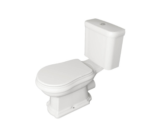 Унитаз-моноблок Kerasan Retro 72х38.5 см слив в стену белый/хром 750990/101301/760390/108101