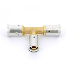 Тройник переходный HENCO 10P латунь пресс уменьшенный в центре 26x20x26 10P-262026