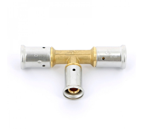 Тройник переходный HENCO 10P латунь пресс уменьшенный в центре 26x20x26 10P-262026