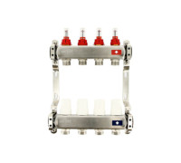 Колл.группа 1 х 2 вых 3/4 с расходомерами и термостатическими вентилями без конц, нерж. сталь