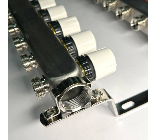 Коллекторная группа 1 x 12 выходов 3/4 STOUT с расходомерами из нержавеющей стали без концевых групп 450W4312